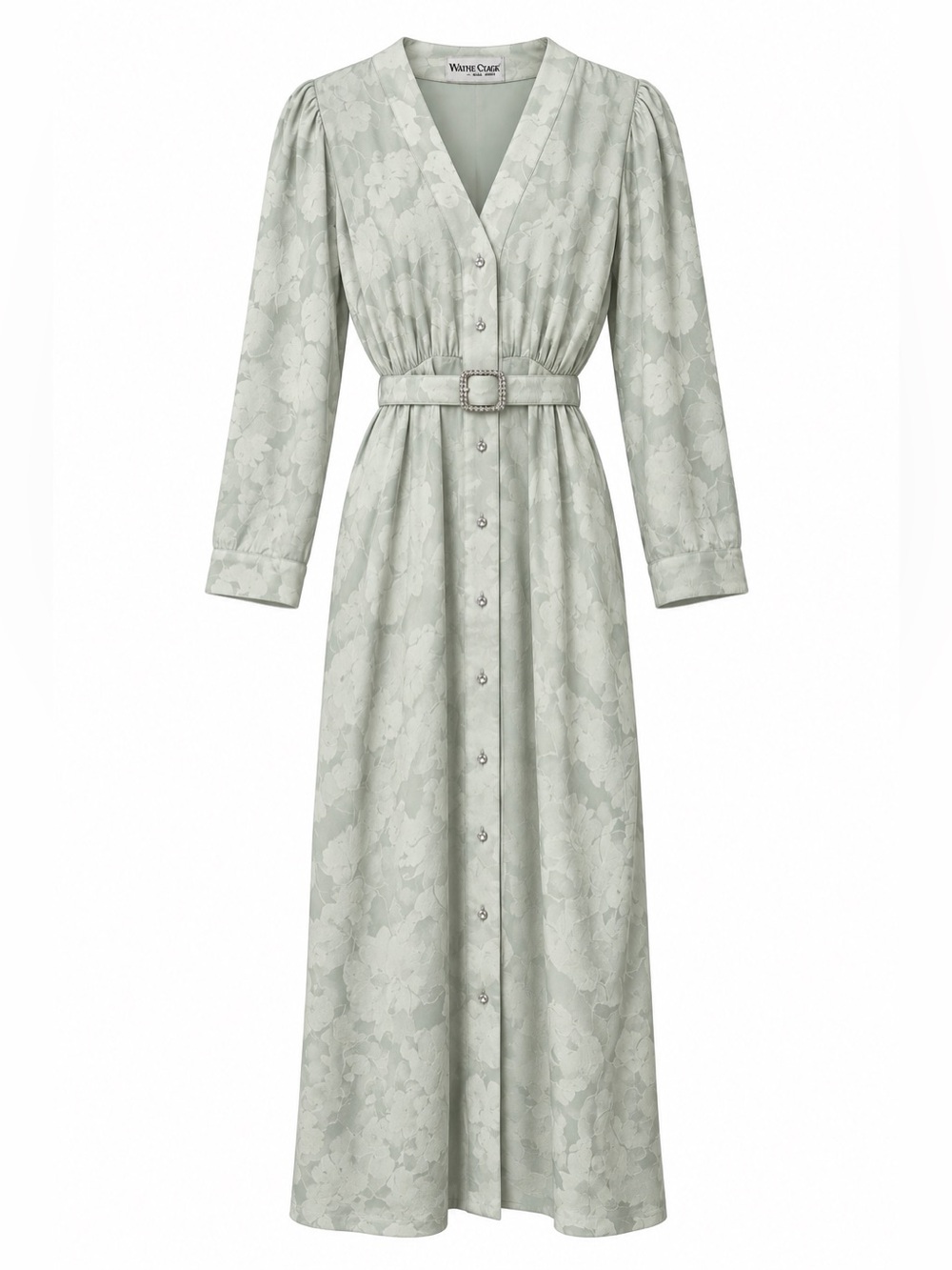 STUNNING Wayne Clark Silk Brocade Midi Dress w/ Matching Belt | VTG Size 8/10